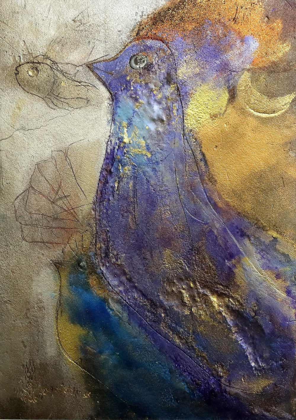 „Blaue Vögel“, 1987-2001  Gerahmter Museumsdruck (70×100 cm )