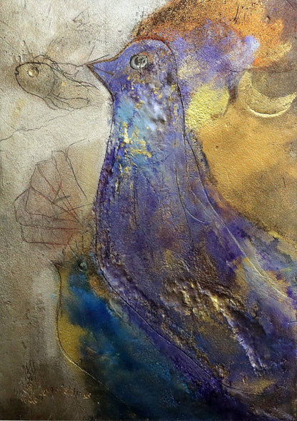 „Blaue Vögel“, 1987-2001  Gerahmter Museumsdruck (70×100 cm )