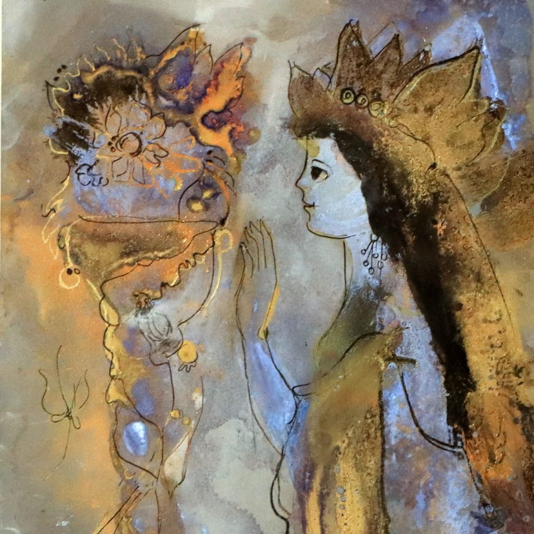 Dame mit Blumenkelch