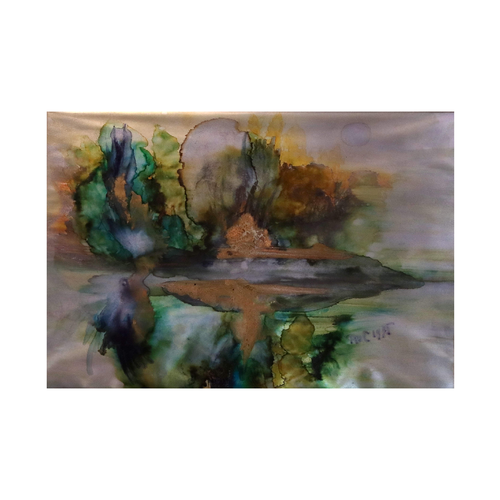 Autumn landscape by the lake