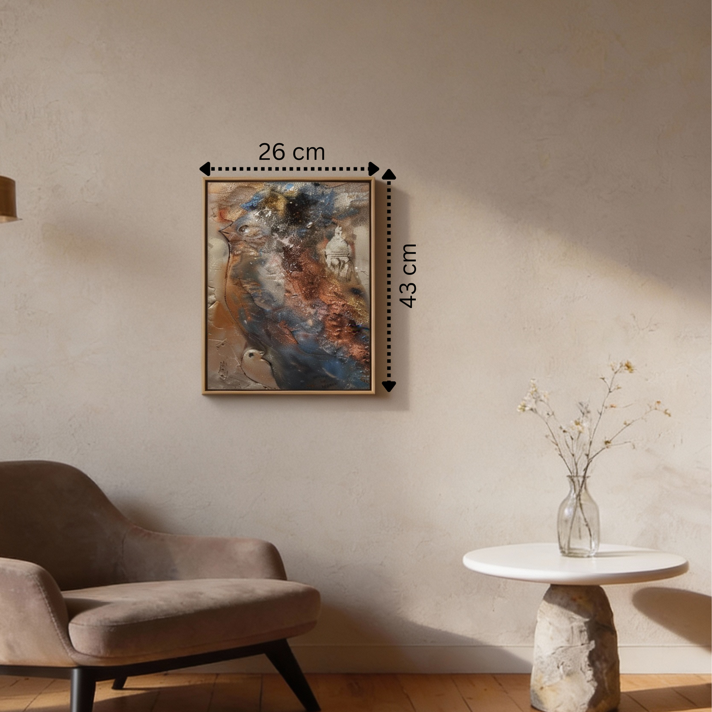 Himmelsvogel in Blau und Gold