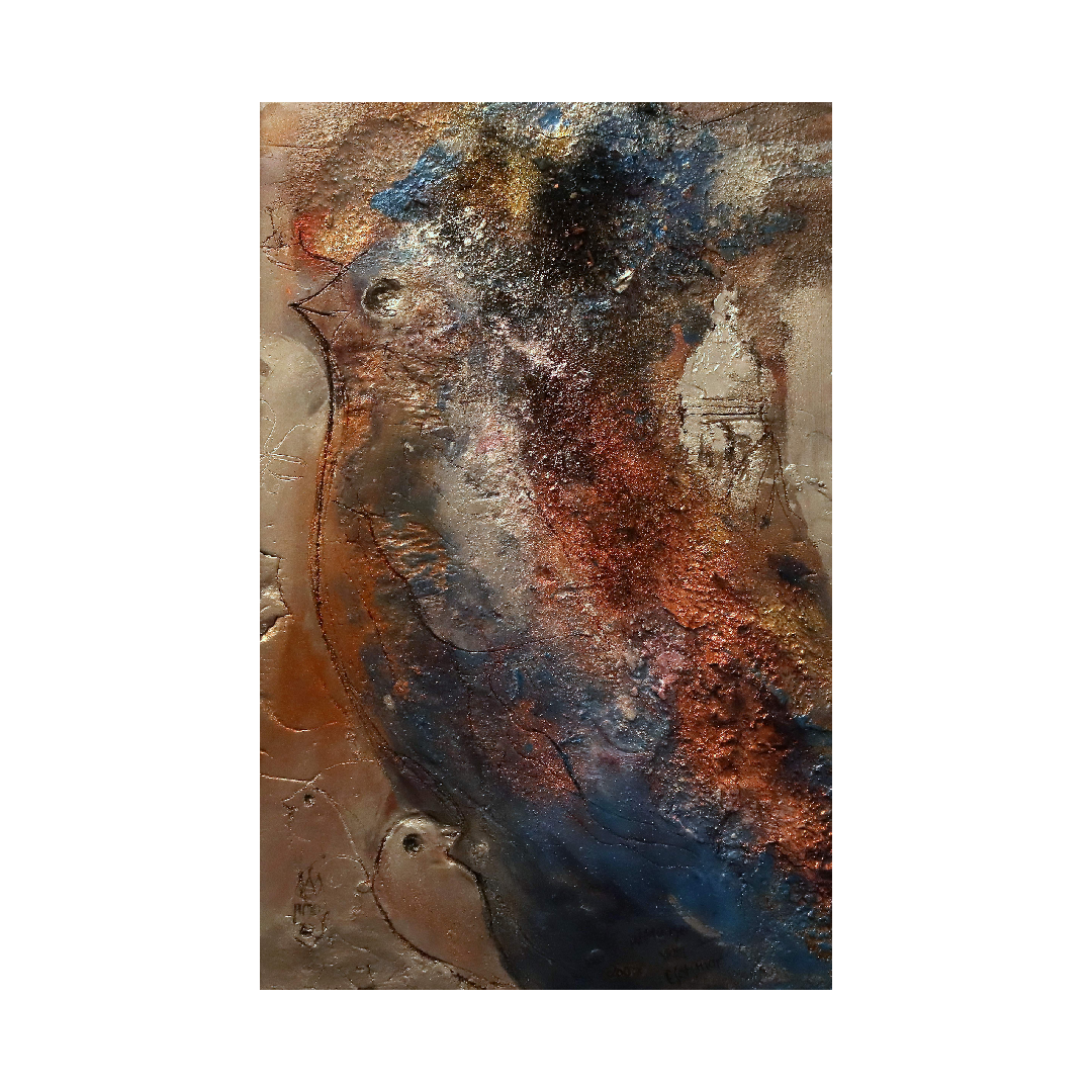 Himmelsvogel in Blau und Gold