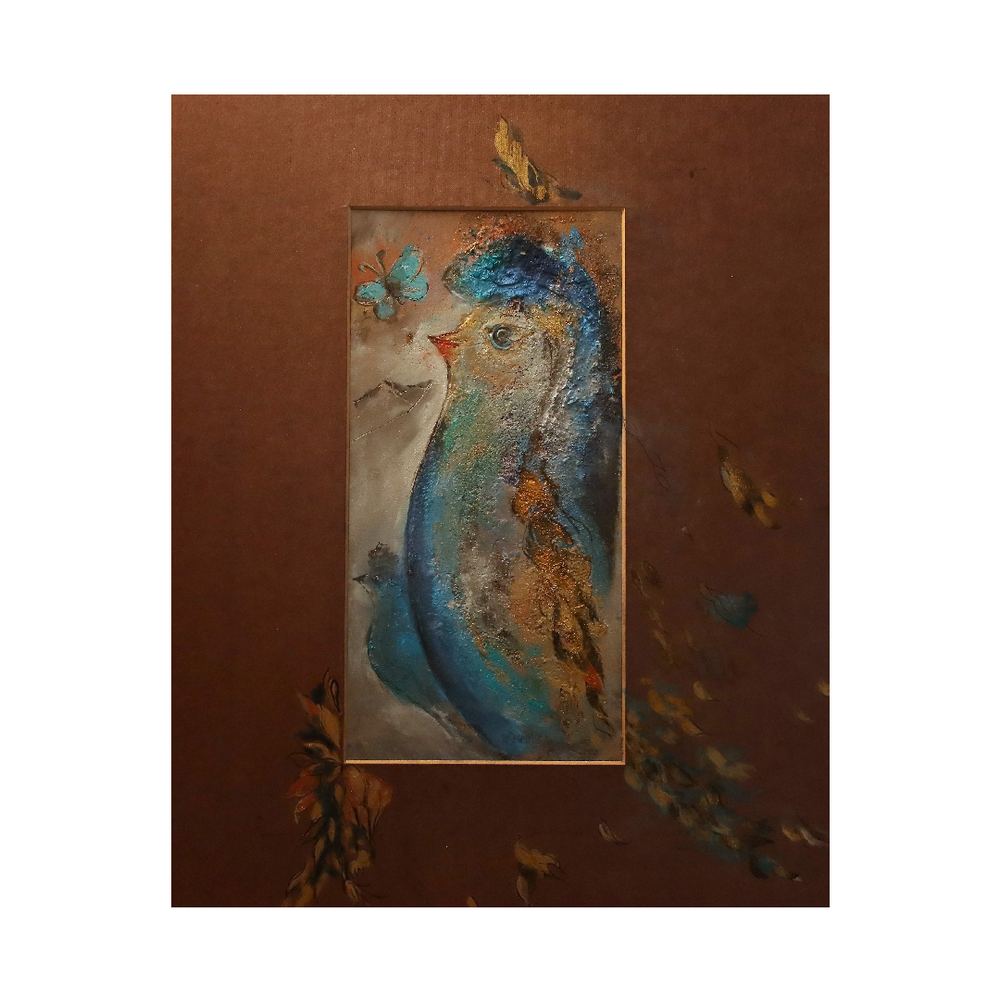 Herbstblätter und Vogel