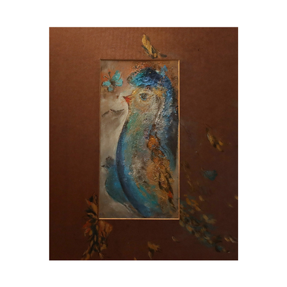Herbstblätter und Vogel