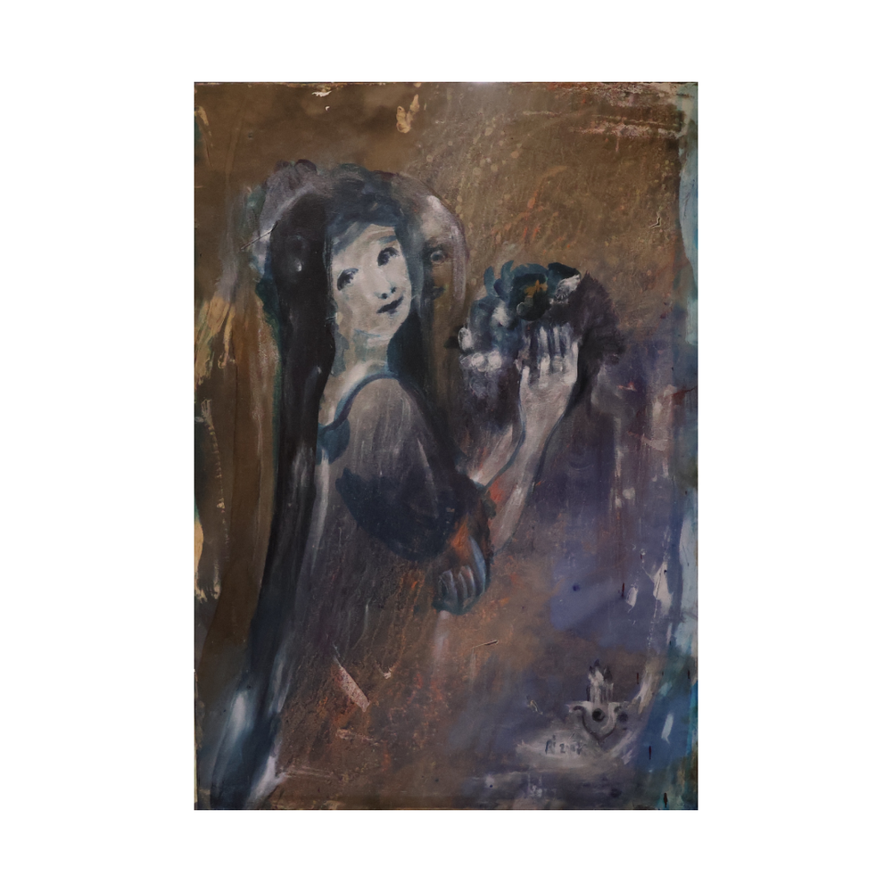 Girl with Violets