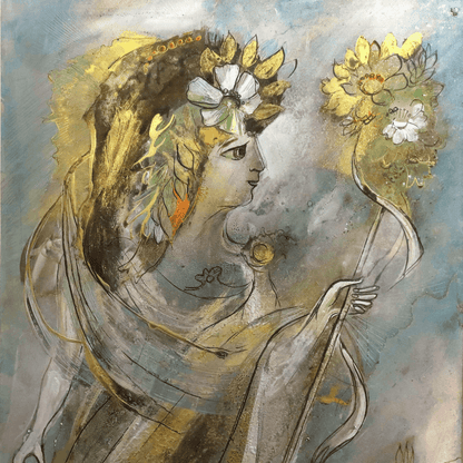 Frau mit Blumen