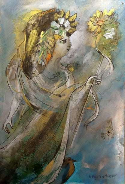 Frau mit Blumen